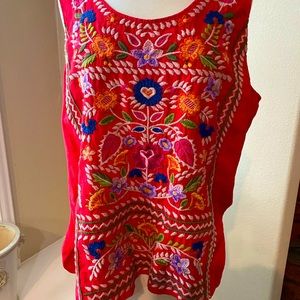 Johnny Was Linen Embroidery top, XLarge